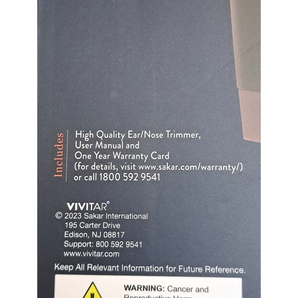 Ear‎ Nose Trimmer Stainless Steel Black Vivitar Brand New